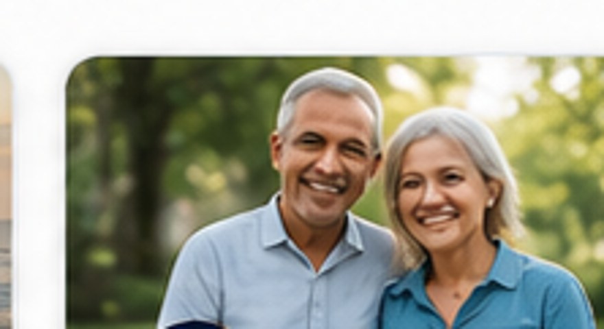 Smiling couple representing health insurance